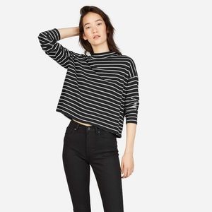Everlane Long Sleeve Mockneck Boxy Tee